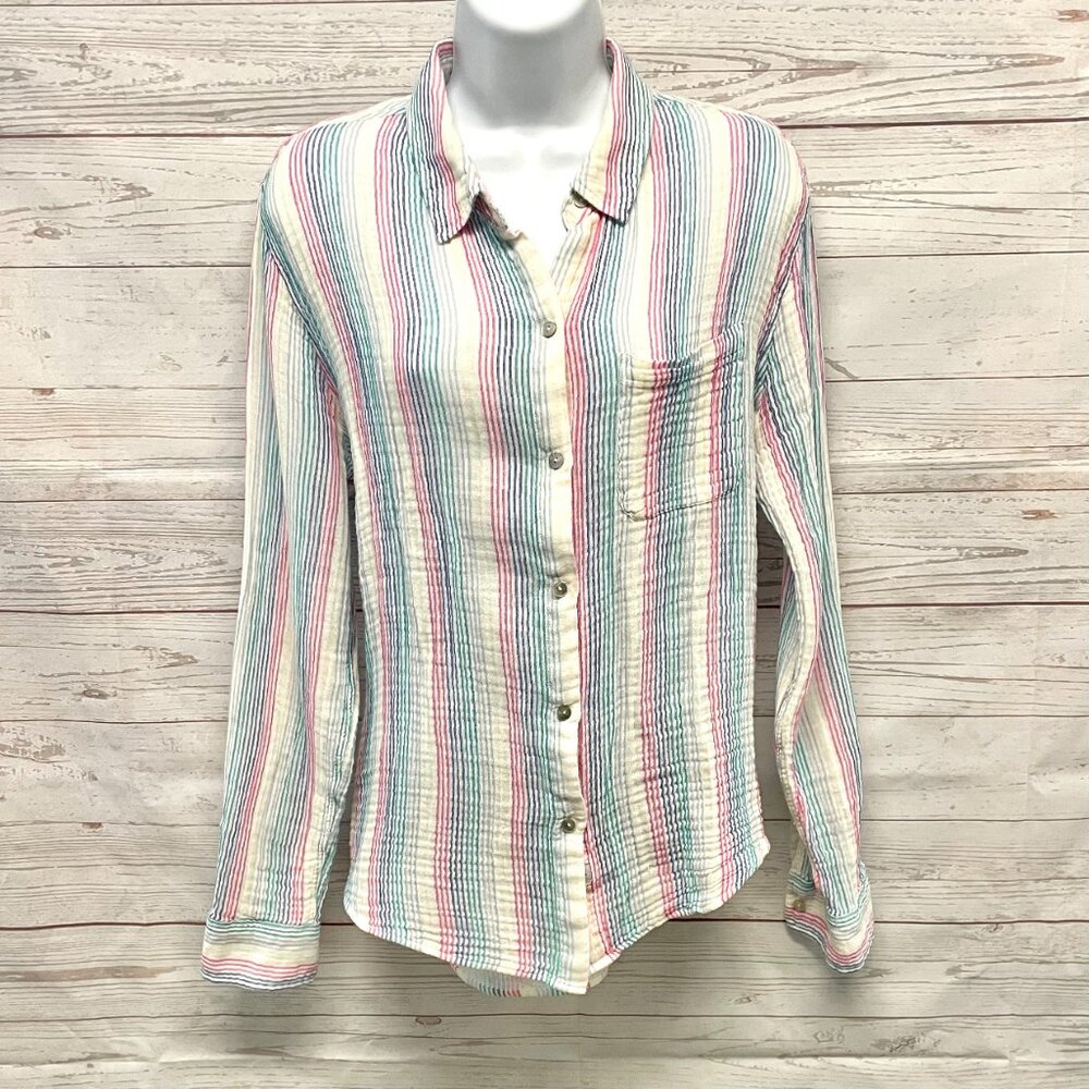 Rails Ellis Iris Mult-Color Rainbow Striped Shirt - image 3